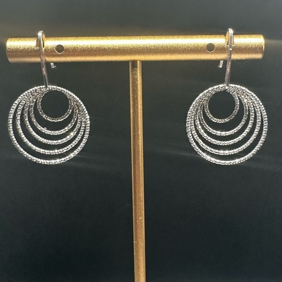 Italian 925 Sterling Silver Multi-Hoop Earrings – Diamond Cut - Picture 15 of 15